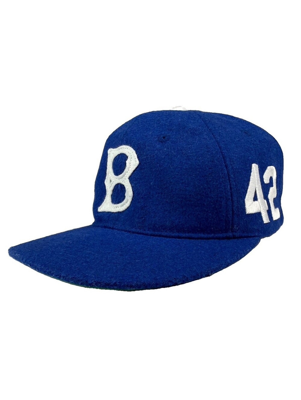 Vintage Brooklyn Dodgers Jackie Robinson 42 Blue Felt Fitted Hat Cap B